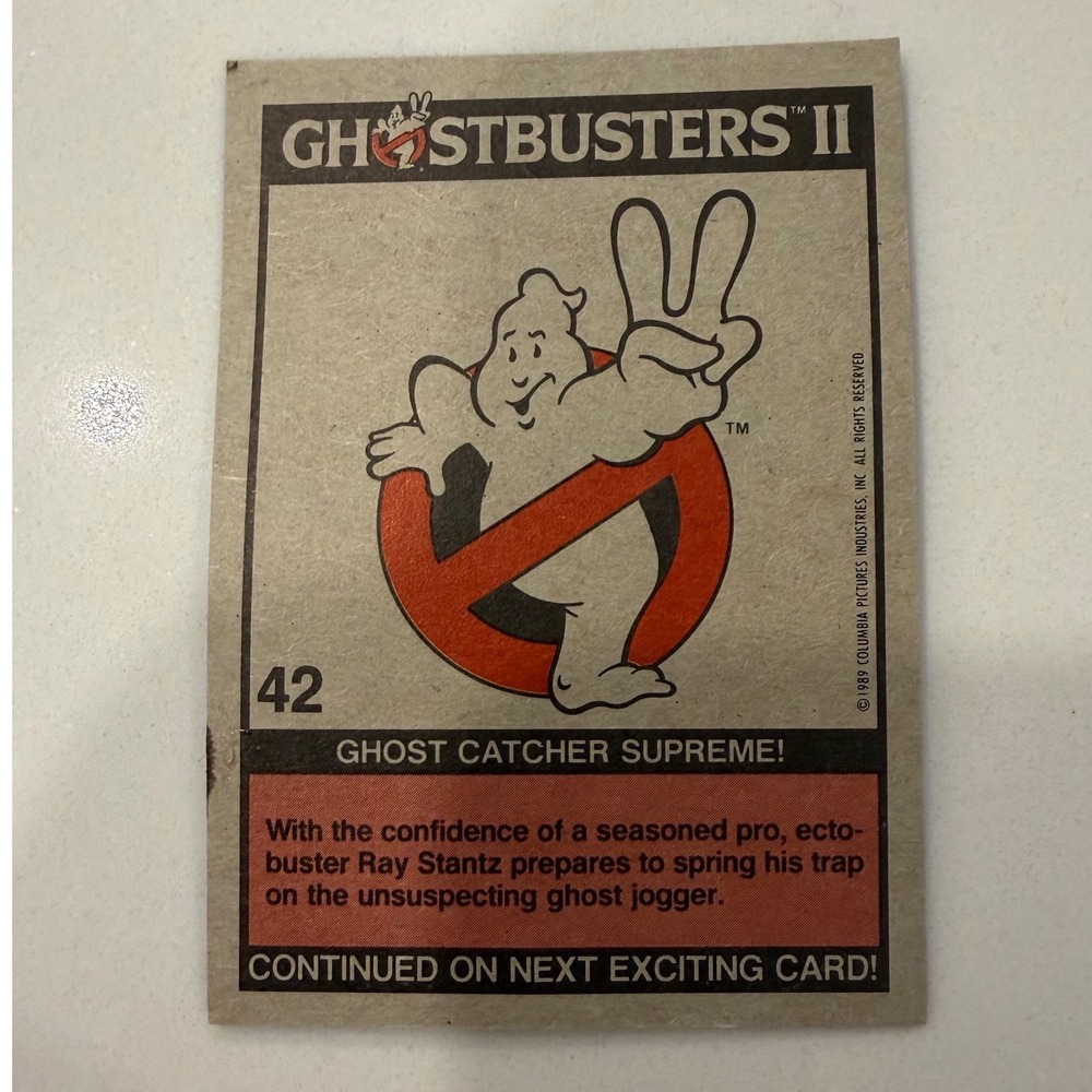 1989 Topps Ghostbusters II Trading Card 42 Ghost Catcher Supreme Ray Stantz - Picture 2 of 2